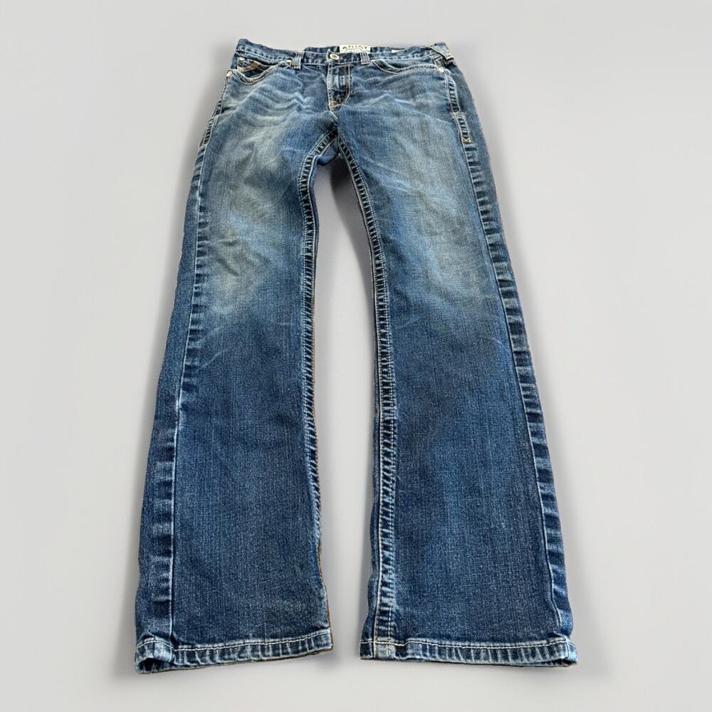 Ariat Mens Blue M7 Tanner Slim Straight Leg Stretched Denim Jeans Size 34x36